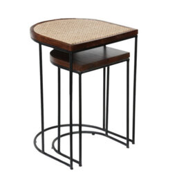 Giselle Wood & Metal Nest Of 2 Table - thumbnail 2