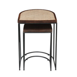Giselle Wood & Metal Nest Of 2 Table - thumbnail 3