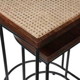 Giselle Wood & Metal Nest Of 2 Table - thumbnail 4