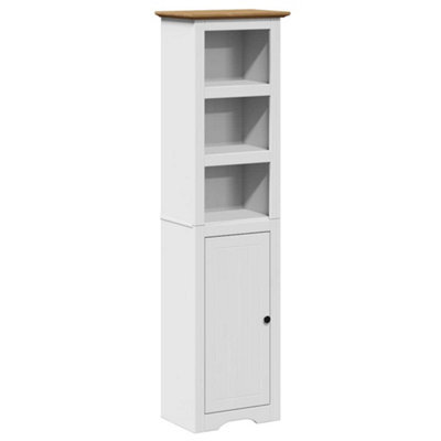 Berkfield Durable Bathroom Cabinet Bodo White And Brown 44X30X160 Cm - image 1