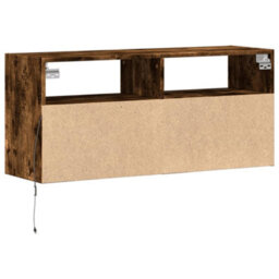 Berkfield Tv Wall Cabinet With Led Lights Smoked Oak 100X31X45 Cm - thumbnail 8