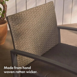 Bistro Table & Chairs Set 2, Rattan Effect Garden Furniture Set, - thumbnail 4