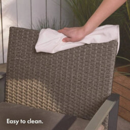 Bistro Table & Chairs Set 2, Rattan Effect Garden Furniture Set, - thumbnail 6