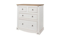 Core Products Premium Corona 2+2 Drawer White Chest Of Drawers, H103.8Cm X W91.0Cm X D47.0Cm - thumbnail 1