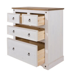 Core Products Premium Corona 2+2 Drawer White Chest Of Drawers, H103.8Cm X W91.0Cm X D47.0Cm - thumbnail 2