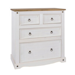 Core Products Premium Corona 2+2 Drawer White Chest Of Drawers, H103.8Cm X W91.0Cm X D47.0Cm - thumbnail 3