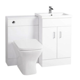 Nes Home Nanuya 1000mm Floor Standing White Vanity, Basin & Btw Rimless Toilet - thumbnail 1