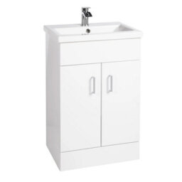 Nes Home Nanuya 1000mm Floor Standing White Vanity, Basin & Btw Rimless Toilet - thumbnail 2