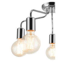 Cosylyte Fraser 5 Light Modern Metal Ceiling Flush Light - Chrome - thumbnail 4