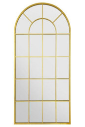 "Mirroroutlet Arcus - Gold Metal Arched Window Leaner / Wall Mirror 71"" X 33.5"" (180X85Cm)" - thumbnail 3