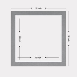 Ak Frames 12X12 Mid Grey Picture Mounts To Fit 10X10 Aperture Size - Mount Board Only (No Frame Included) - thumbnail 3