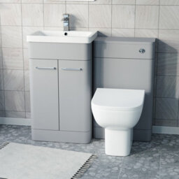 Nes Home Matte Grey 500mm Freestanding Vanity Wc Unit & Rimless Btw Toilet - thumbnail 2