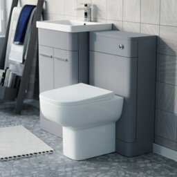 Nes Home Matte Grey 500mm Freestanding Vanity Wc Unit & Rimless Btw Toilet - thumbnail 3