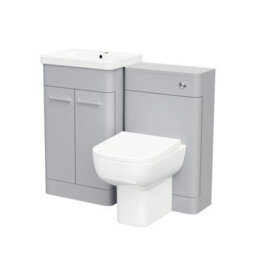 Nes Home Matte Grey 500mm Freestanding Vanity Wc Unit & Rimless Btw Toilet - thumbnail 5