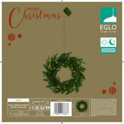 Accessotech Outdoor 45Cm Led Christmas Wreath Battery Operated Fir With Warm Lights Day Night Sensor - thumbnail 3