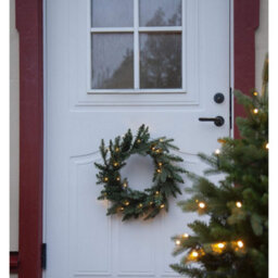 Accessotech Outdoor 45Cm Led Christmas Wreath Battery Operated Fir With Warm Lights Day Night Sensor - thumbnail 2