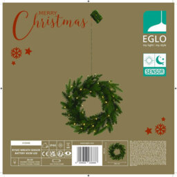 Accessotech Outdoor 45Cm Led Christmas Wreath Battery Operated Fir With Warm Lights Day Night Sensor - thumbnail 1