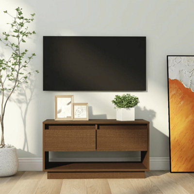 Walplus Tv Cabinet Honey Brown 74X34X40 Cm Solid Wood Pine - image 1