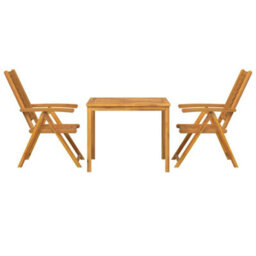 Berkfield Garden Dining Set 3 Pcs Brown 90 X 90 X 74 Cm Solid Acacia Wood - thumbnail 7