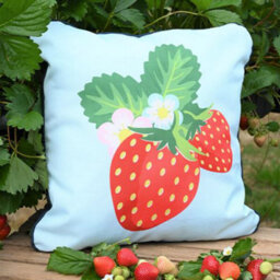 Summerhouse By Navigate Strawberries & Cream 45 X 45Cm Cushion Strawberry - thumbnail 4