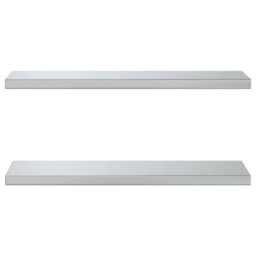Berkfield Wall Shelves 2 Pcs 75X23.5X3 Cm Silver Stainless Steel - thumbnail 5