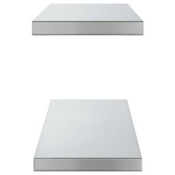 Berkfield Wall Shelves 2 Pcs 75X23.5X3 Cm Silver Stainless Steel - thumbnail 6