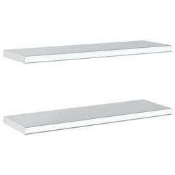 Berkfield Wall Shelves 2 Pcs 75X23.5X3 Cm Silver Stainless Steel - thumbnail 7