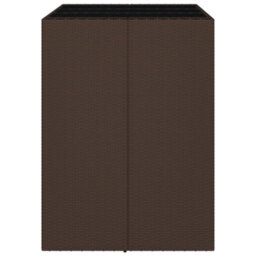 Berkfield Bar Table With Glass Top Brown 105X80X110 Cm Poly Rattan - thumbnail 4