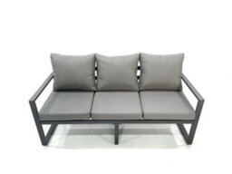 Fimous Garden Sofa Set Aluminium Furniture Rising Dining Tabe Set With 2 Chair Side Table Dark Grey - thumbnail 3