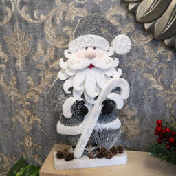 Shatchi Christmas Decoration 42Cm Santa Christmas Tabletop Figures Window Holiday Home Xmas Glitter Foam Showpiece Decorations - thumbnail 2