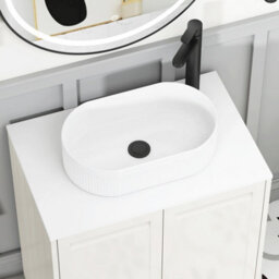 Royal Bathrooms Royal Bathroom Elmore 600mm Classic White Wall Mounted Bathroom Vanity Unit 2 Drawer Plain White Worktop With Lyon Basin - thumbnail 4