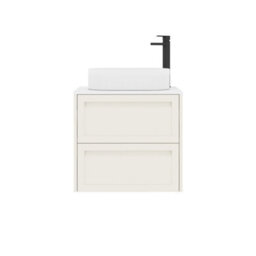 Royal Bathrooms Royal Bathroom Elmore 600mm Classic White Wall Mounted Bathroom Vanity Unit 2 Drawer Plain White Worktop With Lyon Basin - thumbnail 7
