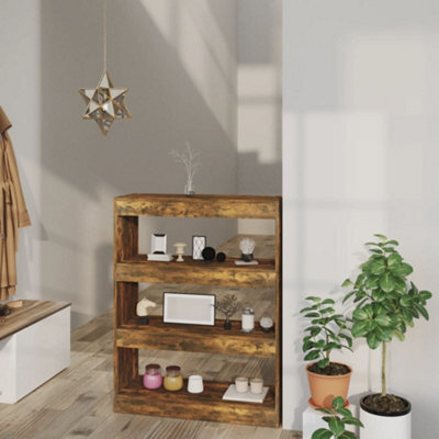 Berkfield Book Cabinet/room Divider Smoked Oak 80X30X103 Cm Engineered Wood - image 1