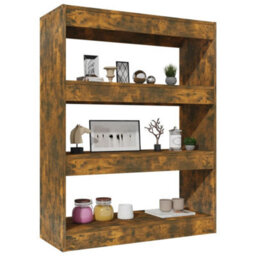 Berkfield Book Cabinet/room Divider Smoked Oak 80X30X103 Cm Engineered Wood - thumbnail 5