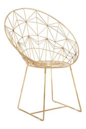 Orsina Handcrafted Gold Iron Design Chair, Geometric Design Accent Chair For Livingroom, Stylish Livingroom Chair - thumbnail 2