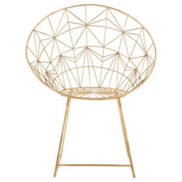 Orsina Handcrafted Gold Iron Design Chair, Geometric Design Accent Chair For Livingroom, Stylish Livingroom Chair - thumbnail 6