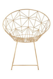 Orsina Handcrafted Gold Iron Design Chair, Geometric Design Accent Chair For Livingroom, Stylish Livingroom Chair - thumbnail 4