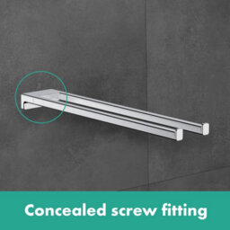 Hansgrohe Addstoris Twin-Handle Towel Holder 445mm Chrome - 41770000 - thumbnail 5