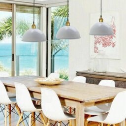 Vintage White Dome Pendant Lamp Shade  21Cm Industrial Metal Ceiling Light Shade Replacement Easy Fit For Kitchen Bedroom - thumbnail 2