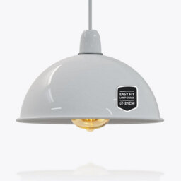 Vintage White Dome Pendant Lamp Shade  21Cm Industrial Metal Ceiling Light Shade Replacement Easy Fit For Kitchen Bedroom - thumbnail 4