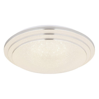 Luminosa Lighting Luminosa Aley Patterned Glass Flush Ceiling Light White Led Dimmable 2700-6500K Remote Control - image 1