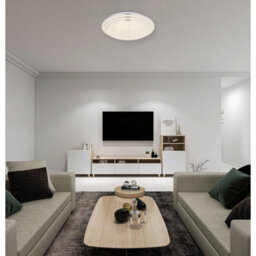 Luminosa Lighting Luminosa Aley Patterned Glass Flush Ceiling Light White Led Dimmable 2700-6500K Remote Control - thumbnail 6