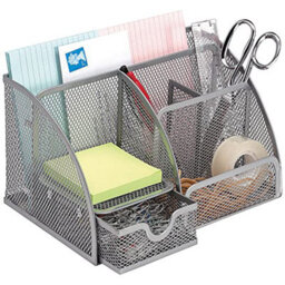Q-Connect Curved Desktop Organiser Silver - thumbnail 4