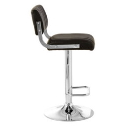 Orsina Black Channel Design Seat Bar Stool, Adjustable Height Kitchen Bar Stool, Footrest Swivel Barseat - thumbnail 3