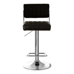 Orsina Black Channel Design Seat Bar Stool, Adjustable Height Kitchen Bar Stool, Footrest Swivel Barseat - thumbnail 1