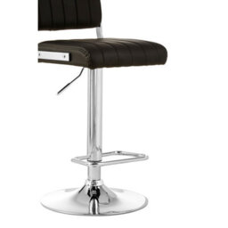 Orsina Black Channel Design Seat Bar Stool, Adjustable Height Kitchen Bar Stool, Footrest Swivel Barseat - thumbnail 6