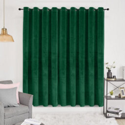 Oxford Homeware Eyelet Velvet Curtains Emerald Green Fully Lined Blackout Thermal Insulated Curtain (W)168Cmx(L)213Cm Single Panel - thumbnail 8