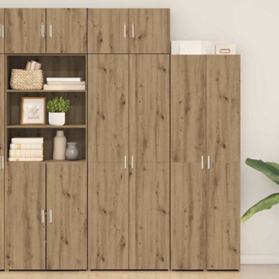 Berkfield Storage Cabinet Artisan Oak 70X42.5X225 Cm Engineered Wood - image 1