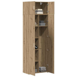 Berkfield Storage Cabinet Artisan Oak 70X42.5X225 Cm Engineered Wood - thumbnail 3