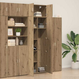 Berkfield Storage Cabinet Artisan Oak 70X42.5X225 Cm Engineered Wood - thumbnail 4